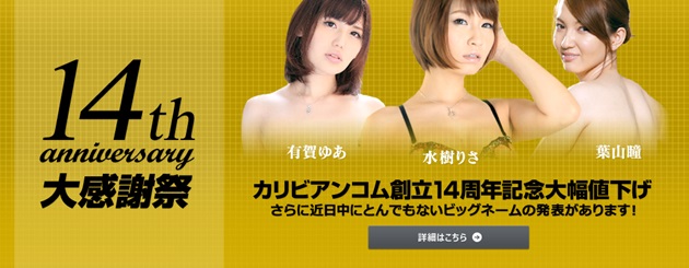 【カリビアンコム】創立14周年記念で大幅値下げ！11月18日まで最大4,000円引き！